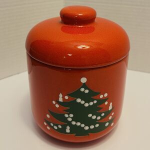 Waechtersbach Candy Cookie Jar With Lid Christmas Tree Vintage 6 1/2" Tall